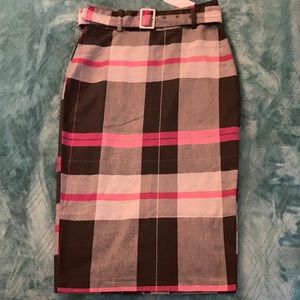 Plaid pencil skirt